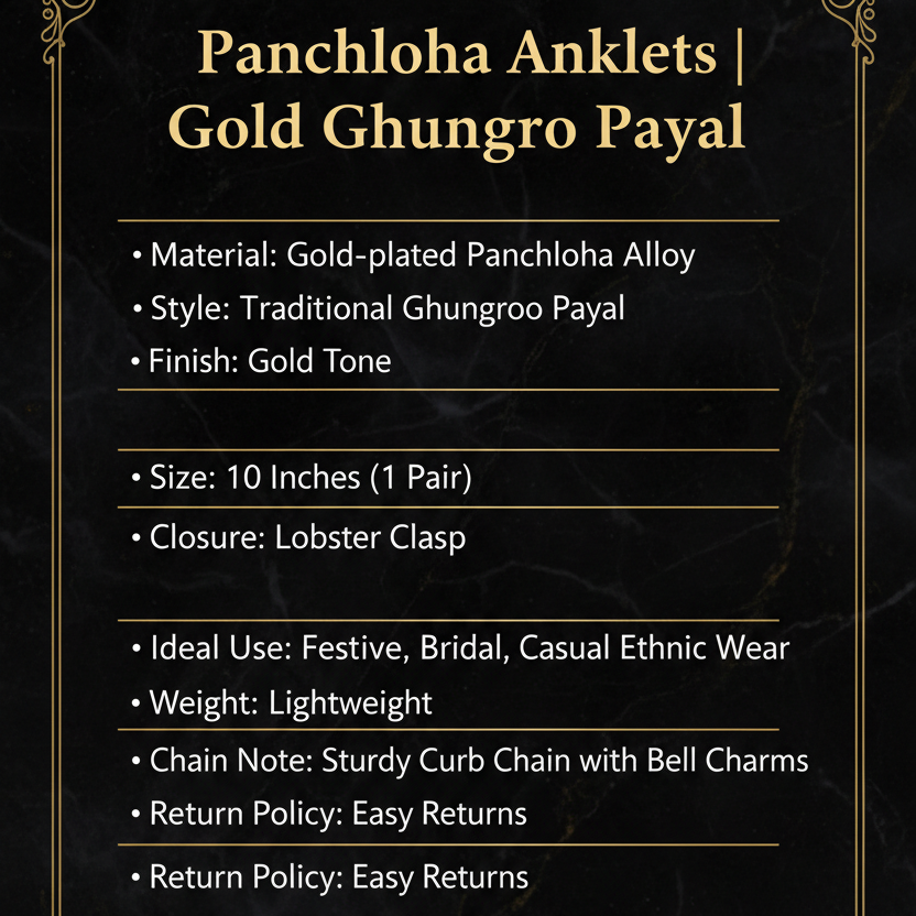 Panchloha Anklets Info Card