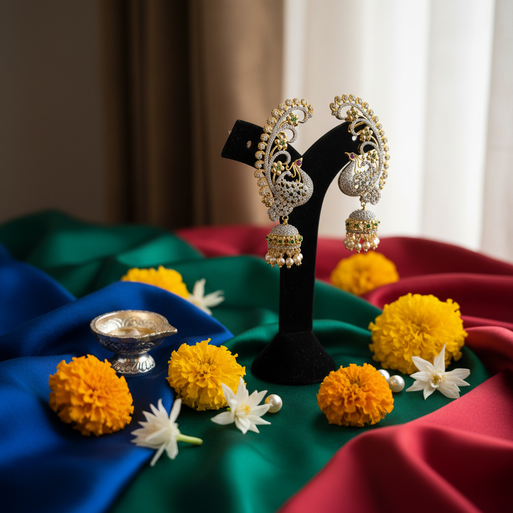 Peacock Earrings Lifestyle