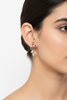 Peacock Earrings – Model Wear White Background