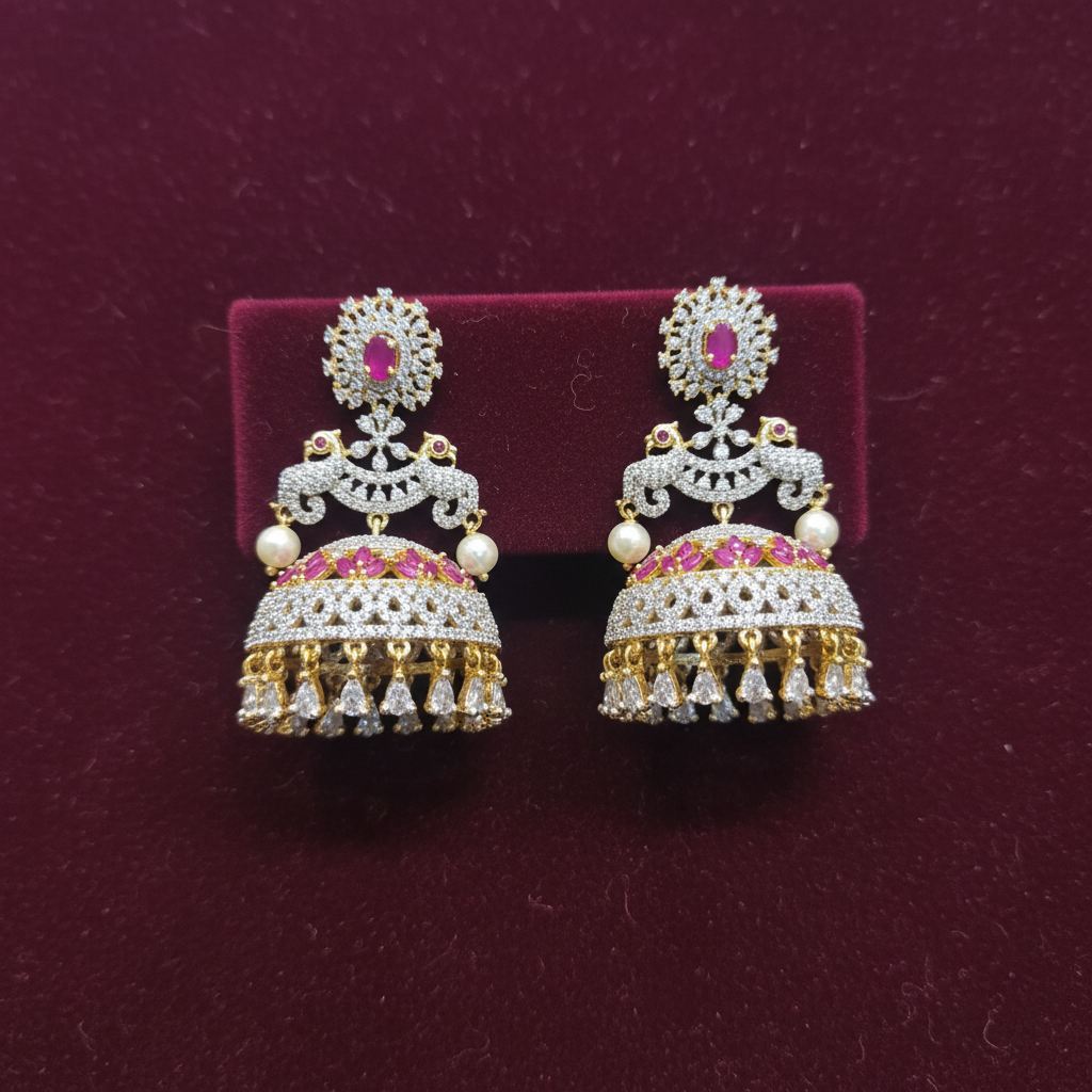 Peacock Jhumka – Flat Lay