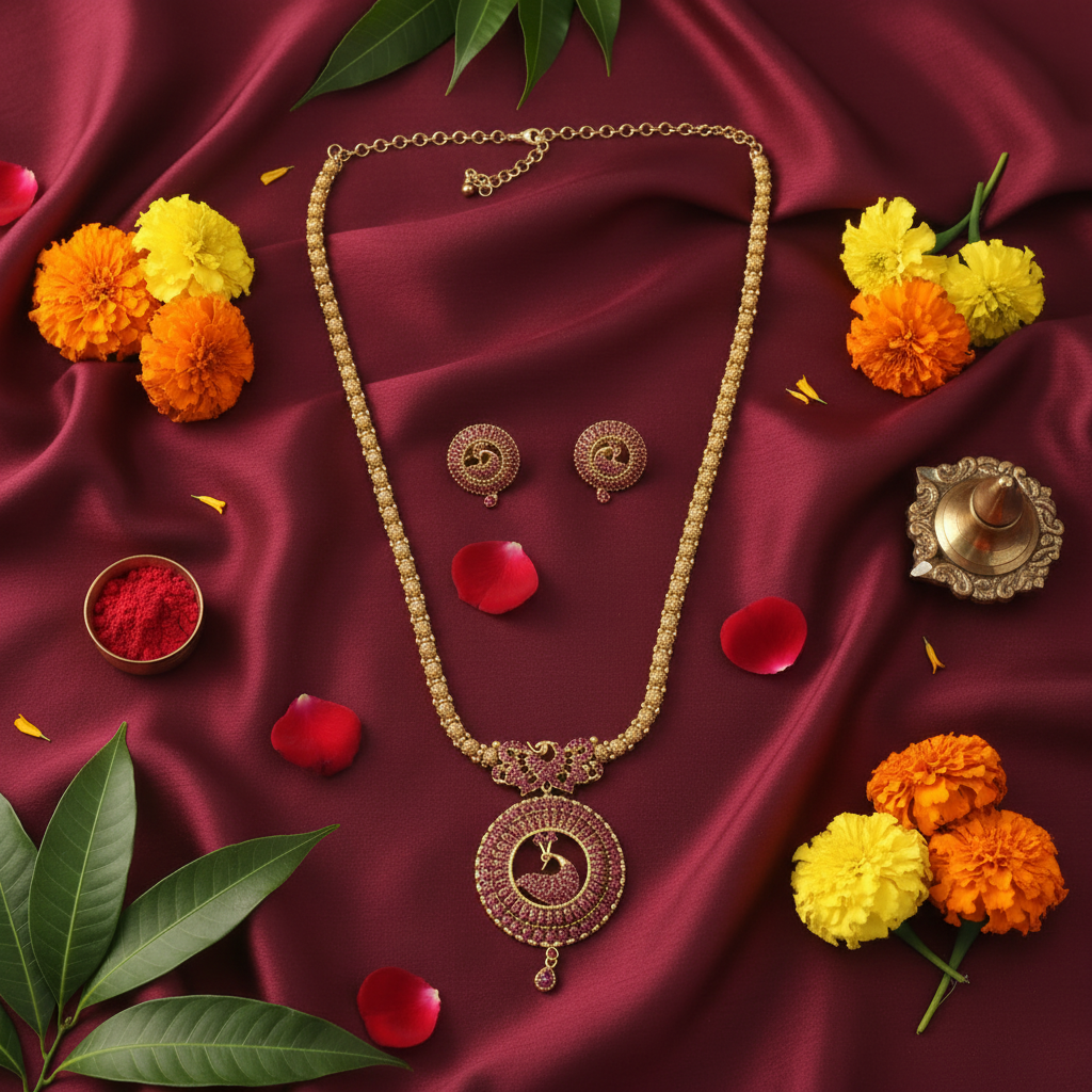 Peacock Long Haram – Flat Lay Cultural Context