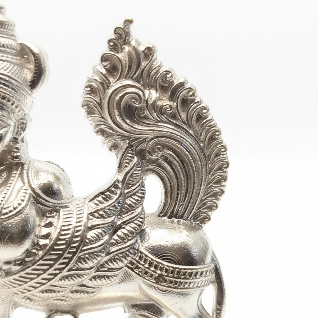 Peacock tail and ornate details