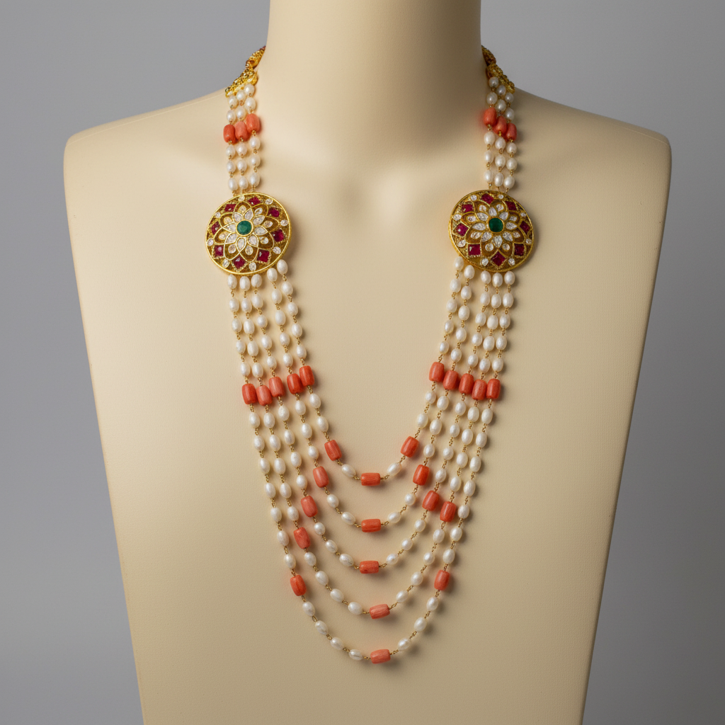 Pearl Coral Double Medallion - Mannequin