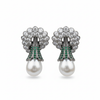 Pearl Drop Earrings White Background - Green
