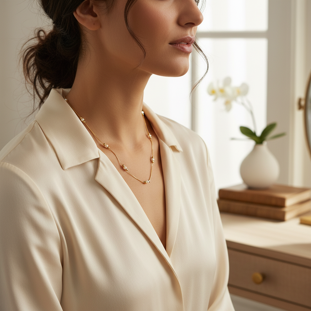 Pearl necklace lifestyle image