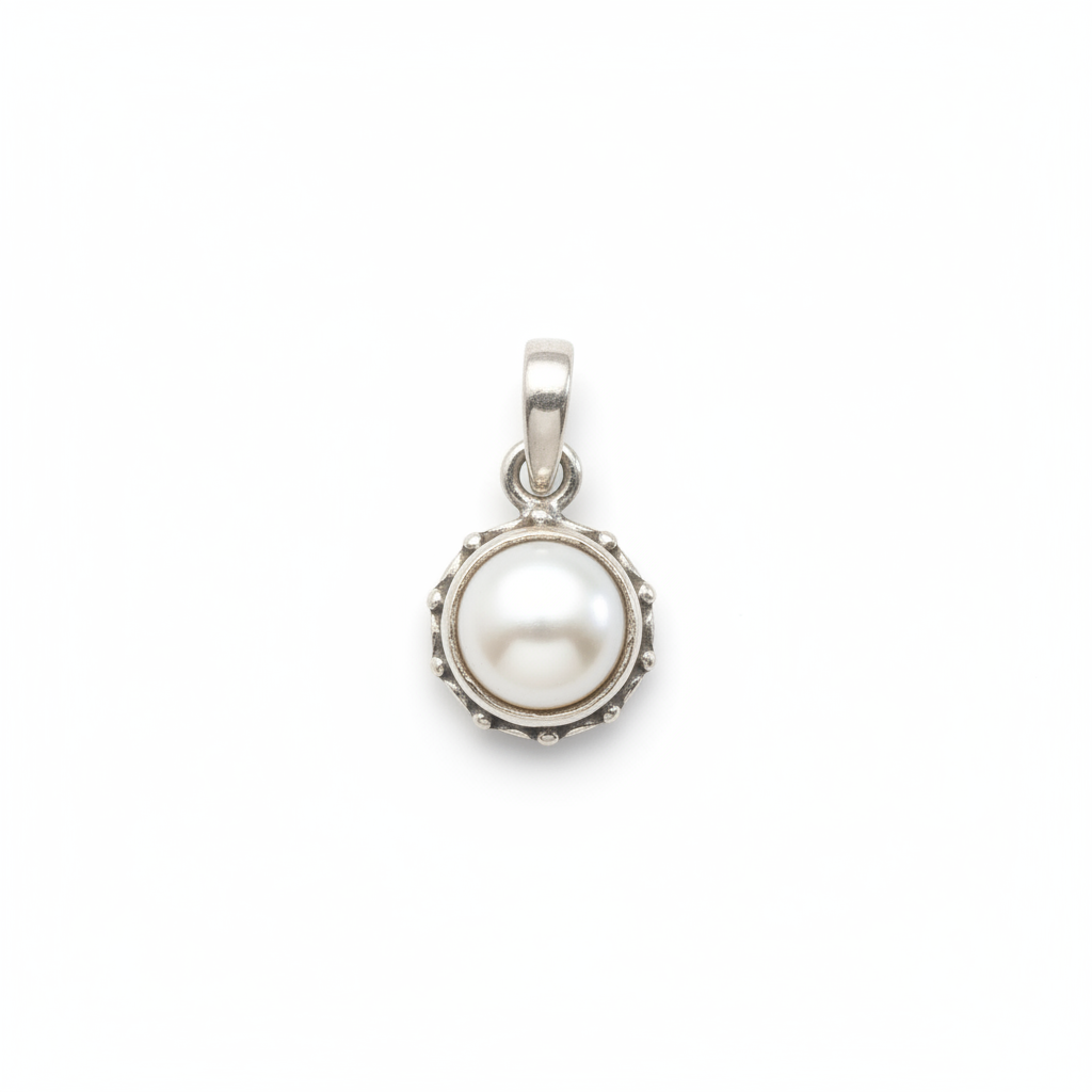 Pearl Pendant Round - White Background