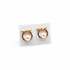 Pearl Studs - Red CZ