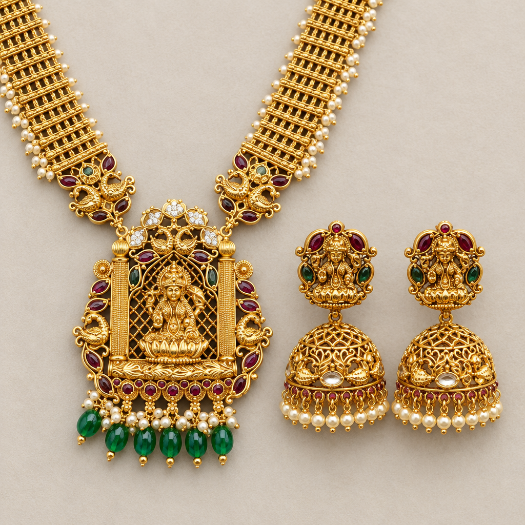 Pendant and earrings detail