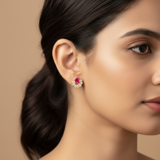 Pink Ruby CZ Studs