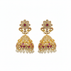 Polki Jhumka - Ruby - White Background