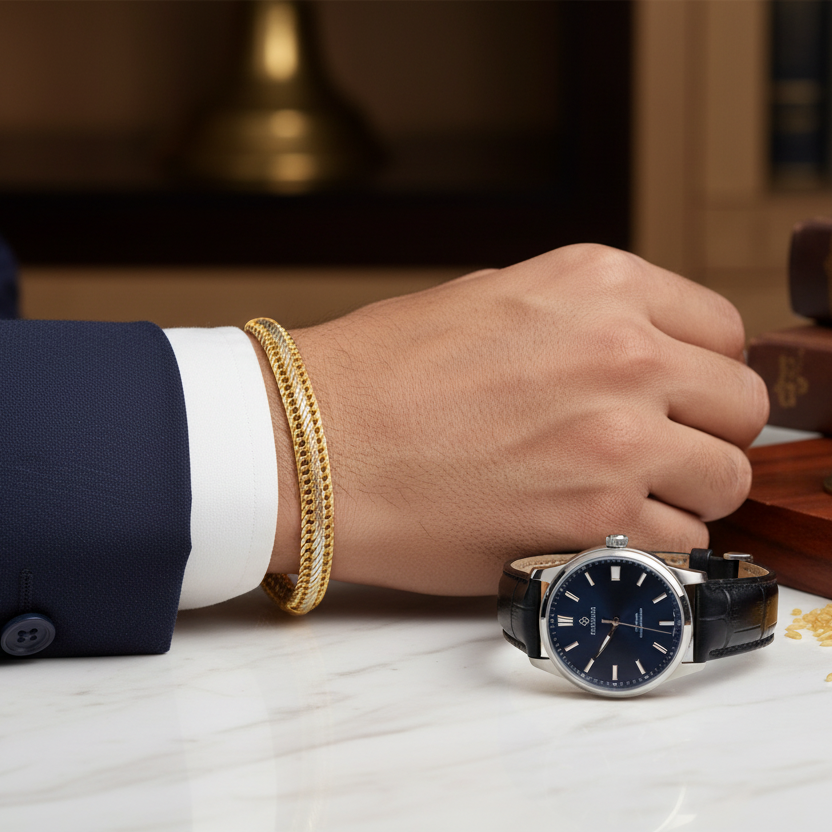 Premium men's gold bracelet lifestyle image