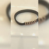 Asp 925 Rose Gold Abstract Bold Black Strap Bracelet