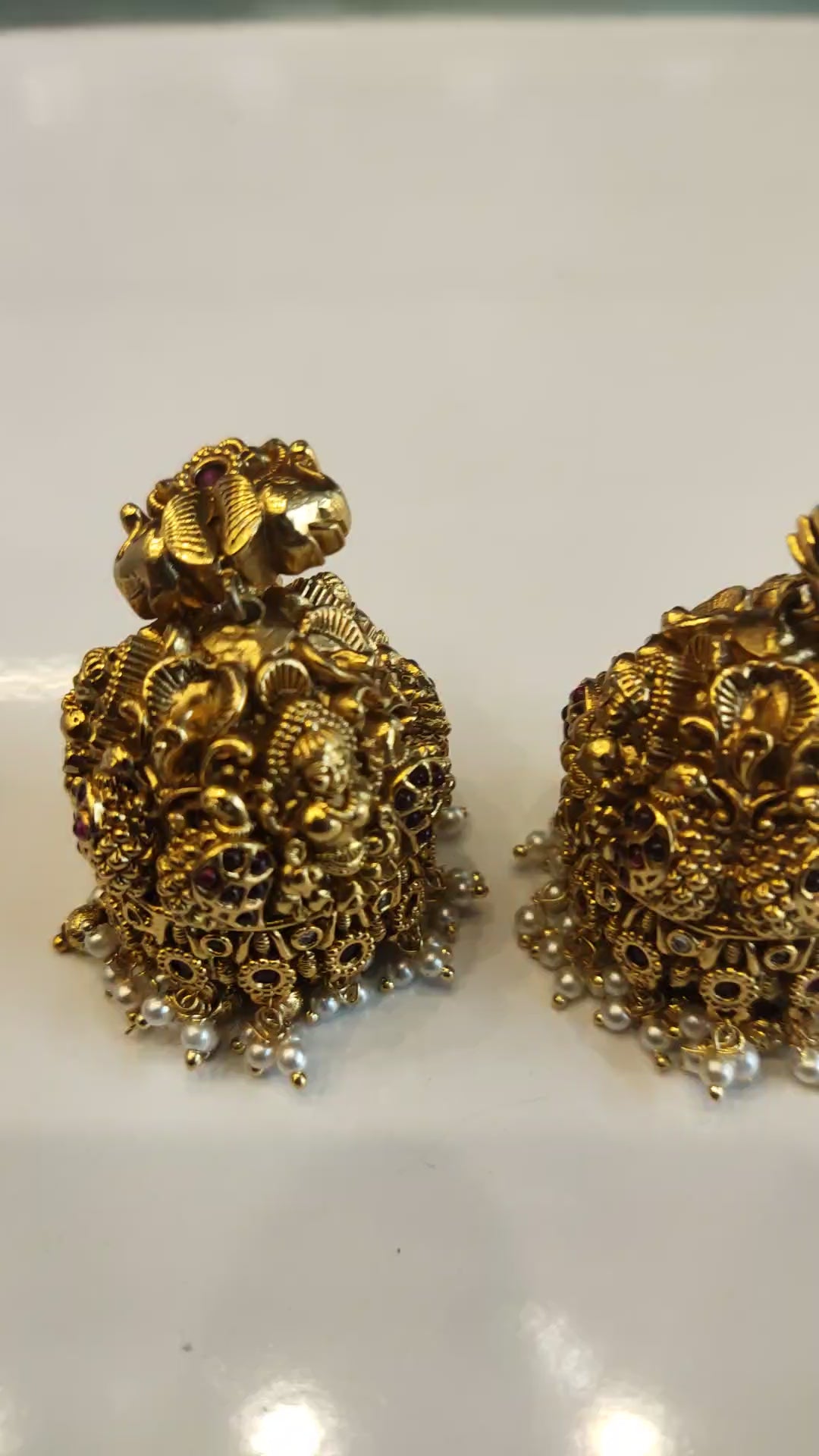 Nagas Lakshmi Peacock Kemp Pearl Choker Set - 24K Gold Grand Bridal Jewellery