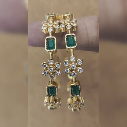 Asp Fashion Jewellery Emeralds Bangles Set