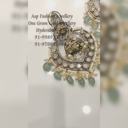 Divine Victorian Kundan Chandbali Earrings By Asp Fashion Jewellery
