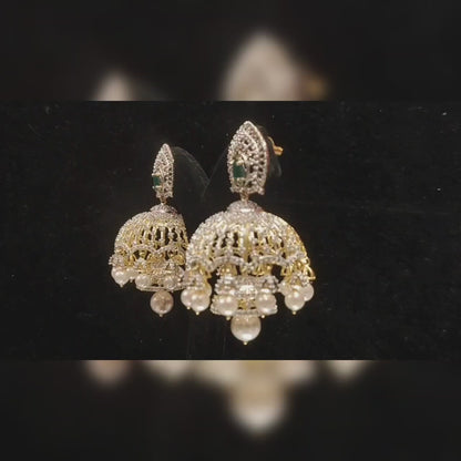 American Diamond Jhumka Earrings By Asp Fashion Jewellery