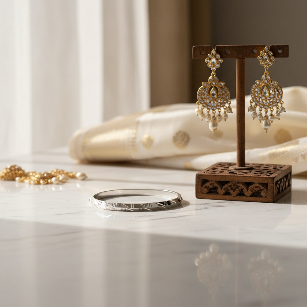 Punjabi Silver Kada Lifestyle Image