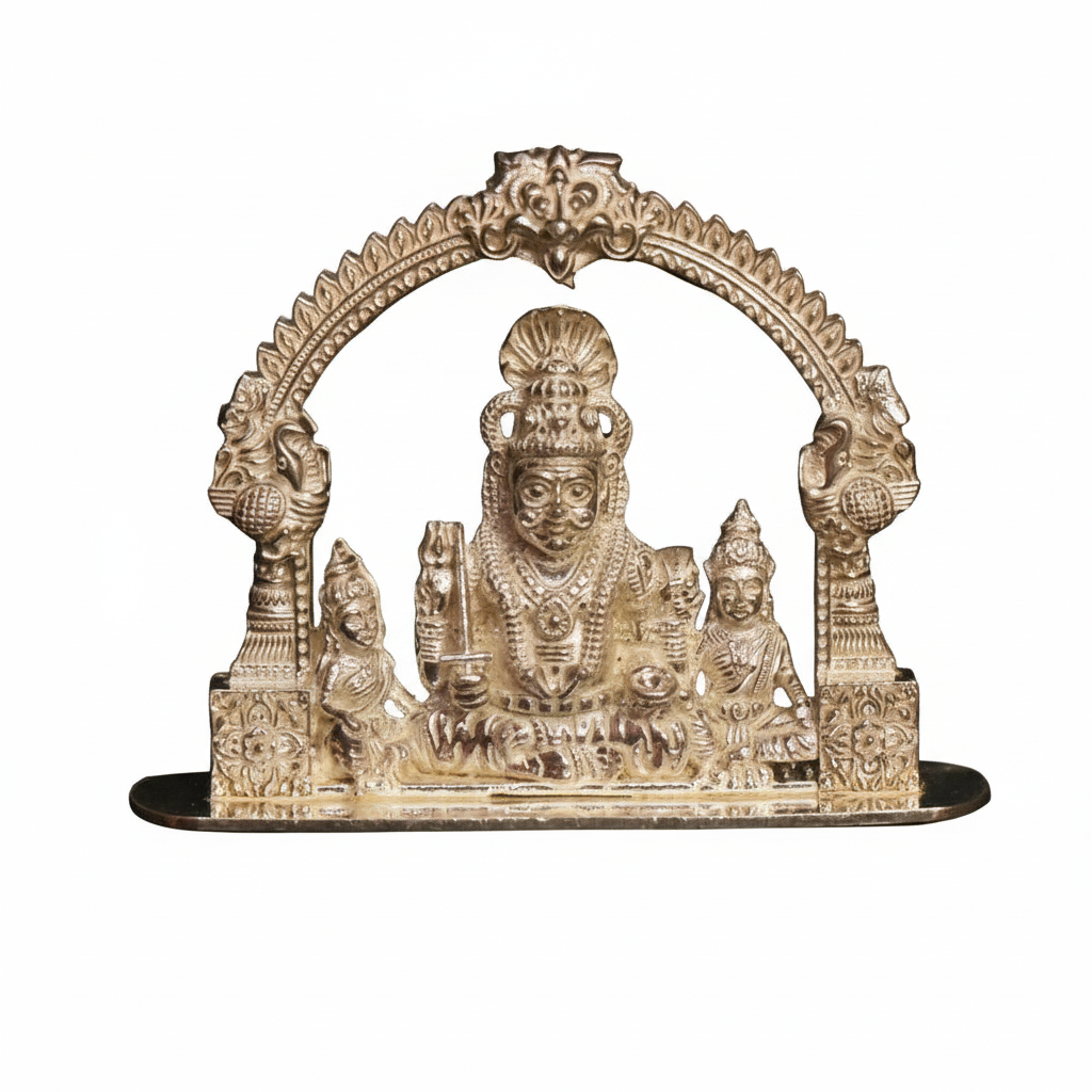 Pure Silver Mallanna Swami Idol - White Background