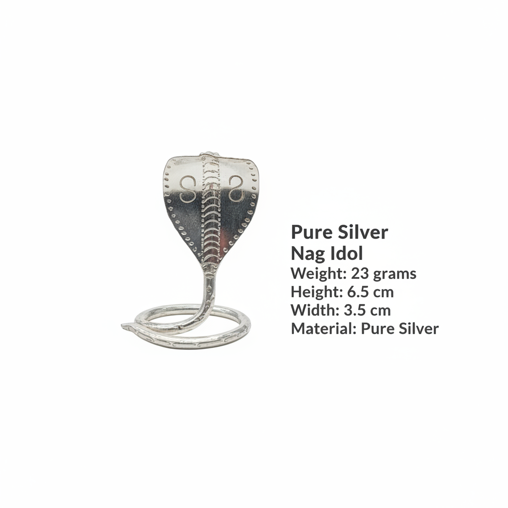 Pure Silver Nag Idol - With Specs