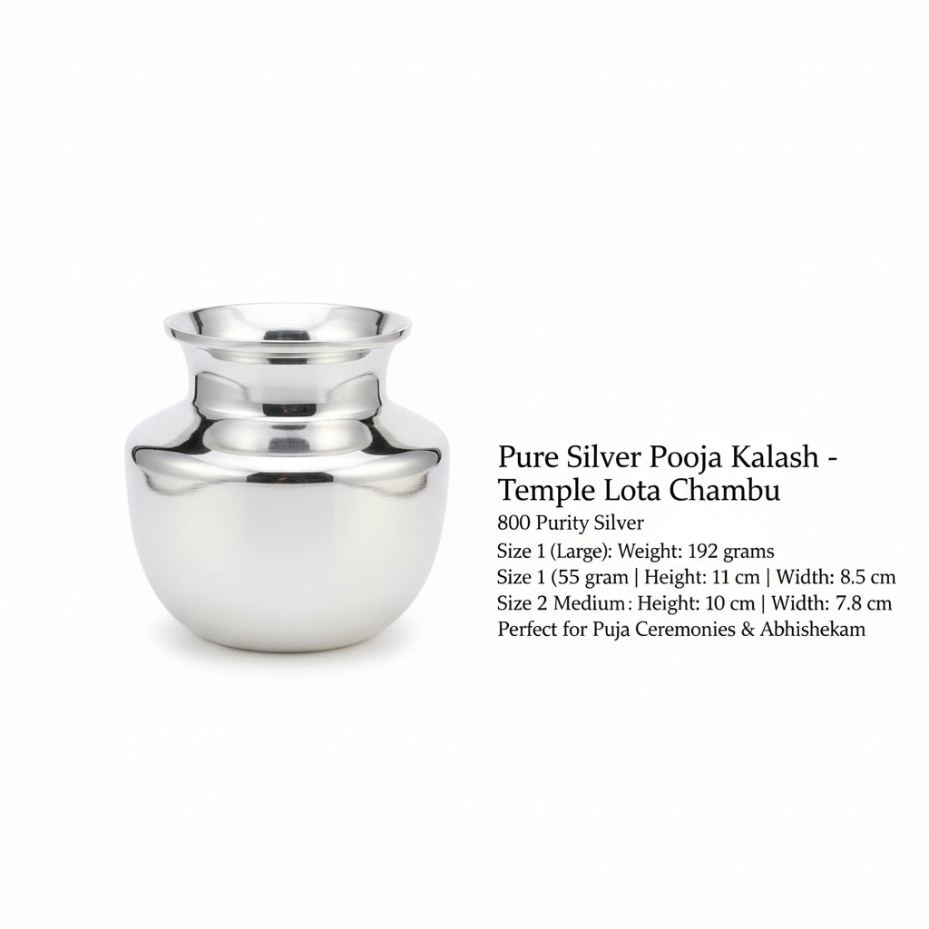 Pure Silver Pooja Kalash - With Full Specs