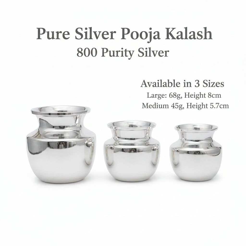Pure Silver Pooja Kalash with Specifications