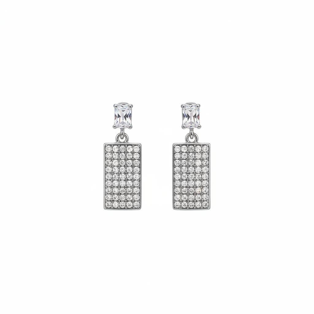 Rectangular Crystal Earrings