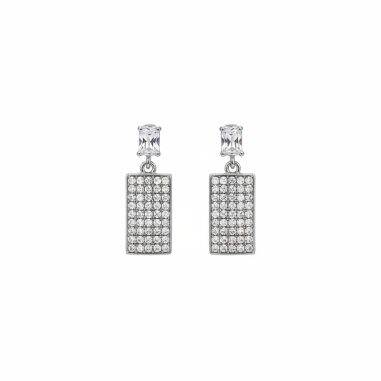 Rectangular Crystal Earrings