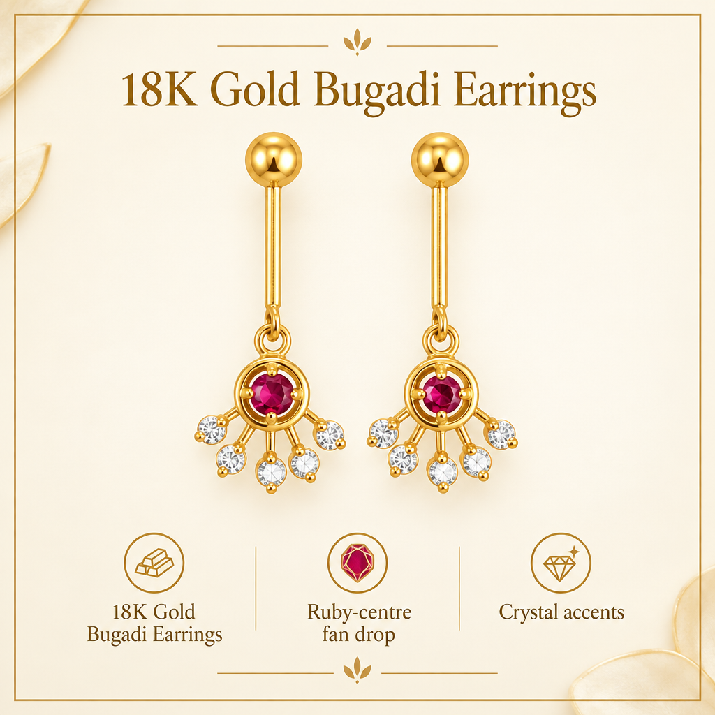 Revised specification card for 18K Gold Bugadi earrings