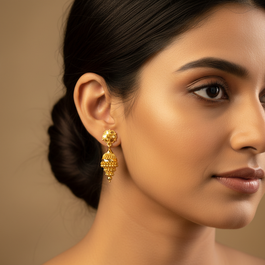 Ribbed Bell Jhumka