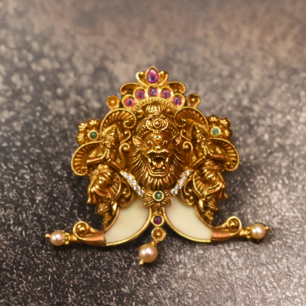 Asp Antique Sri Narsimha Swami Tiger Nail Locket For Men