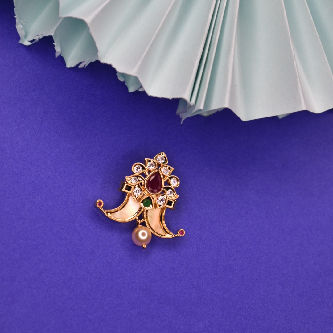 Premium CZ Puligoru Locket for Kids with Pearl Beads - 24K Gold Plated