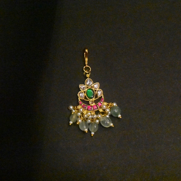 Classic Gold Plated Jadau Kundan Maang Tikka
