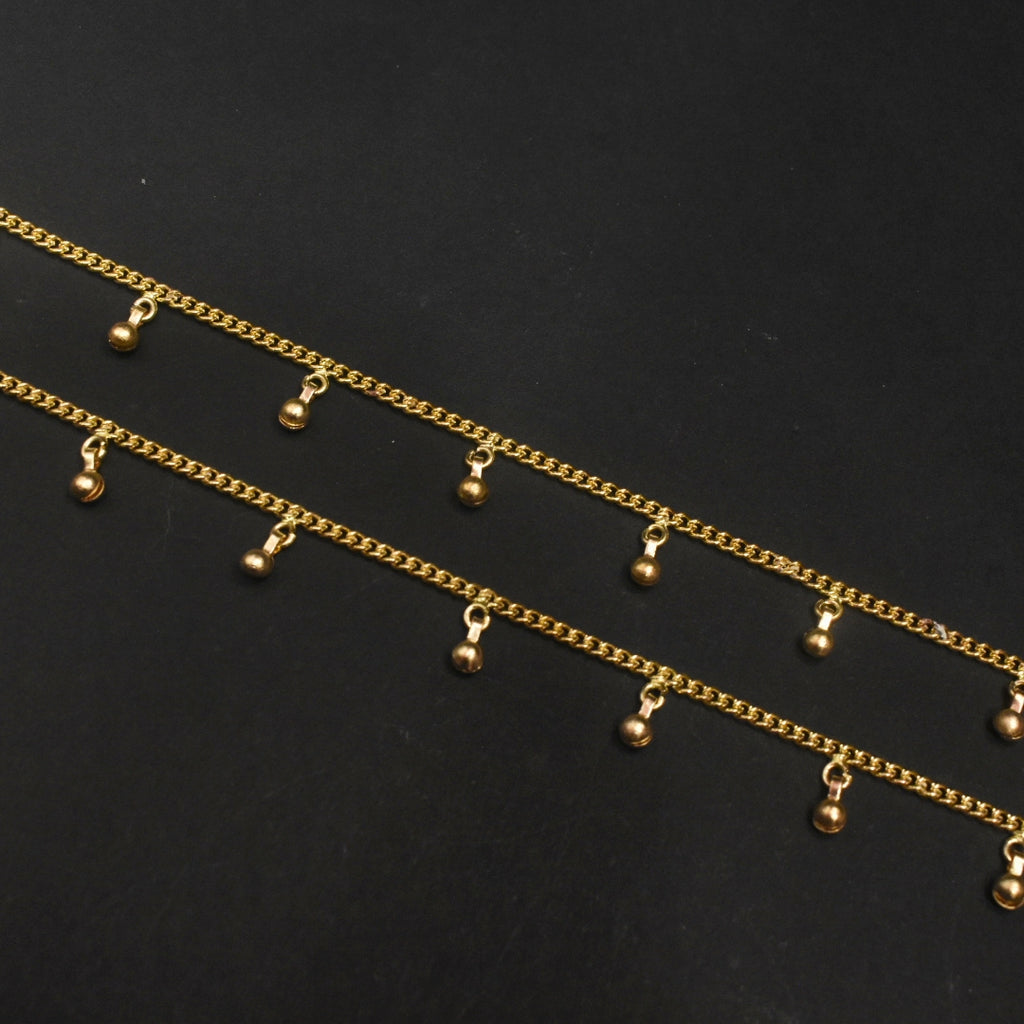 24K Gold Plated Simple Design Anklets - 10 Inches