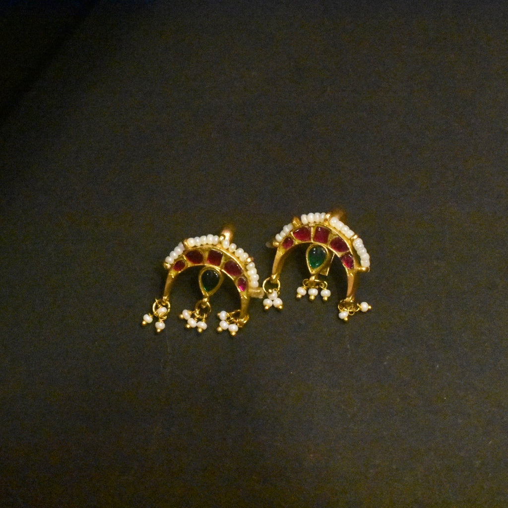 Antique Gold Plated Bugadi Earrings - Vintage Heritage Style