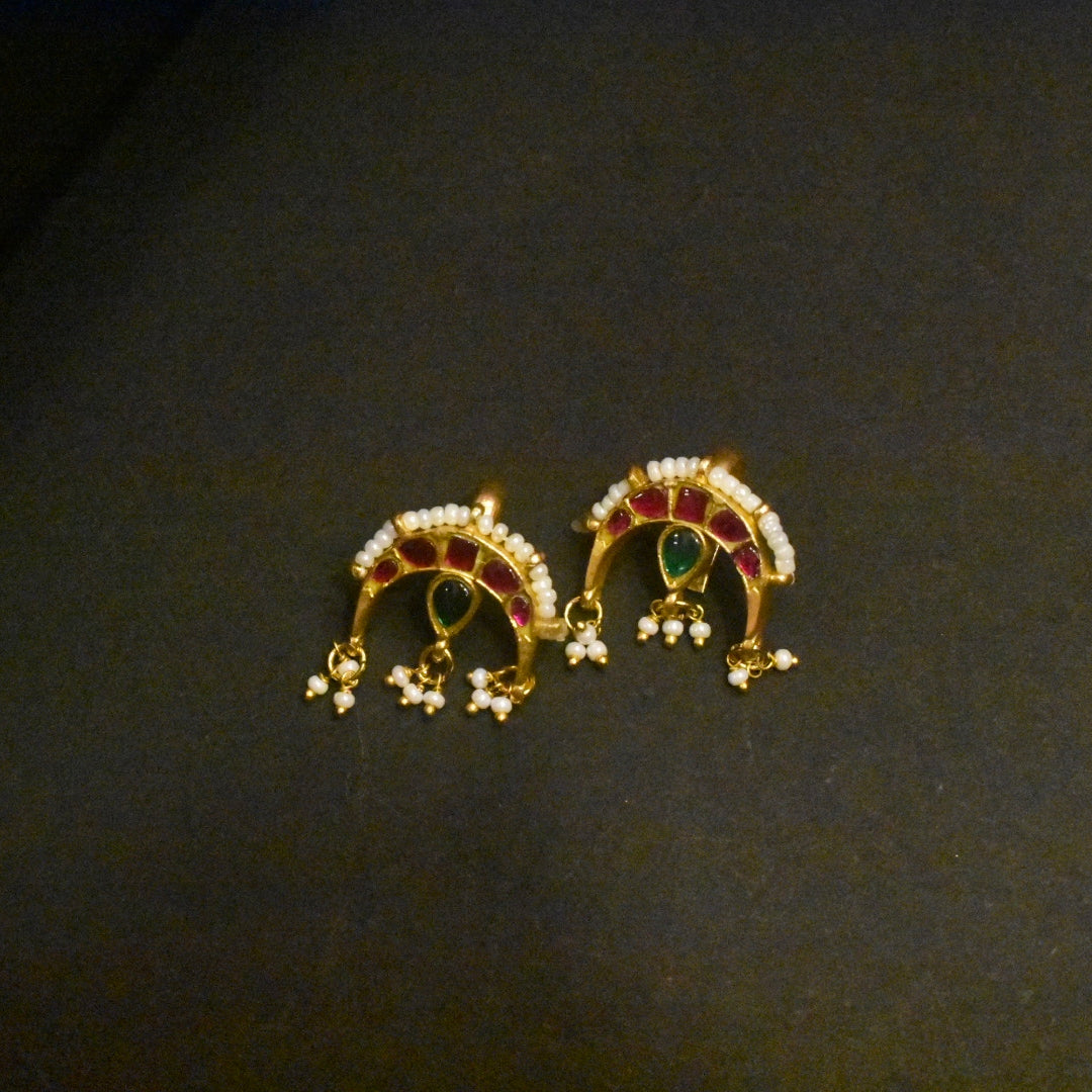 Antique Gold Plated Bugadi Earrings - Vintage Heritage Style