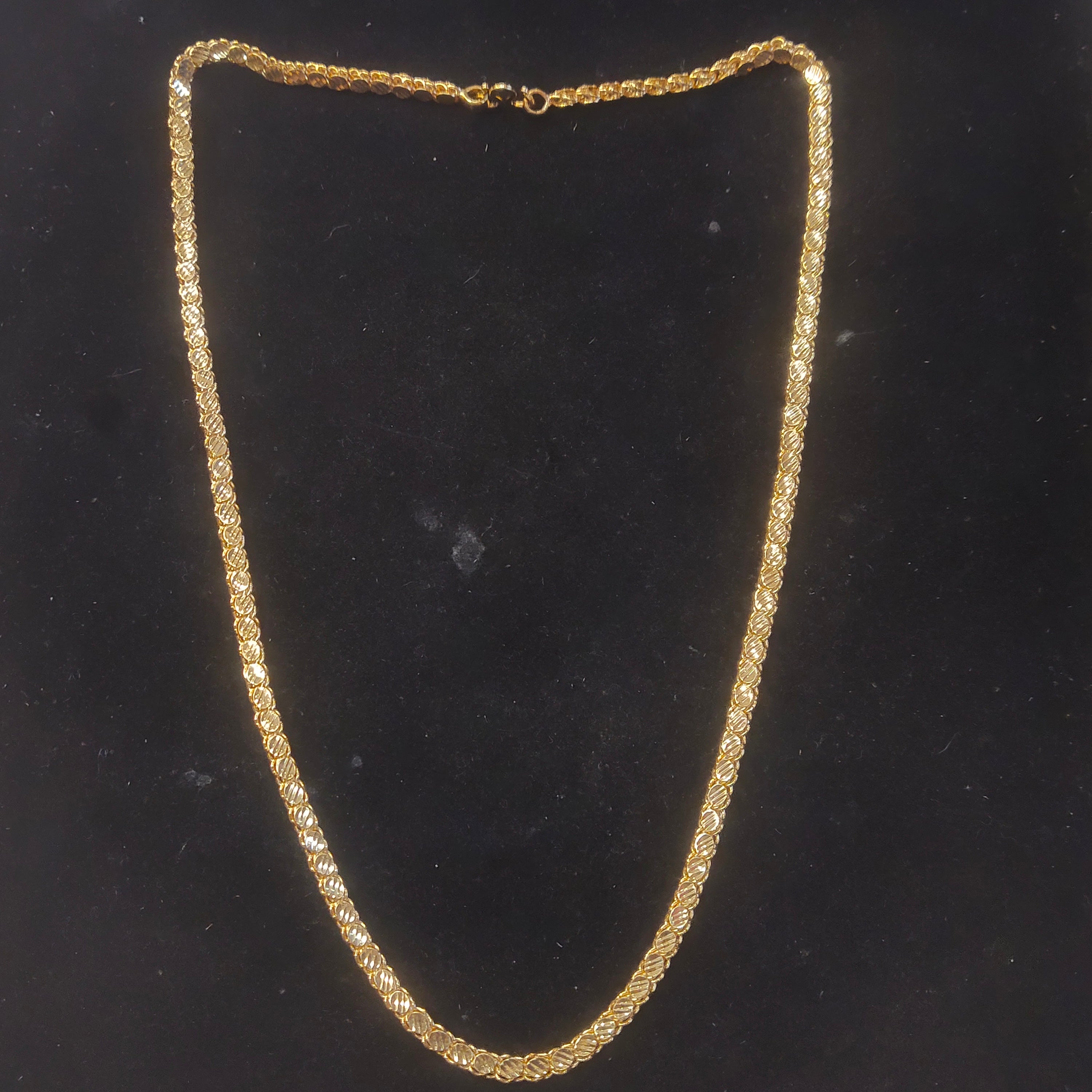 PanchLoha Omega Flat Cut Chain Necklace - Unisex Gold Plated