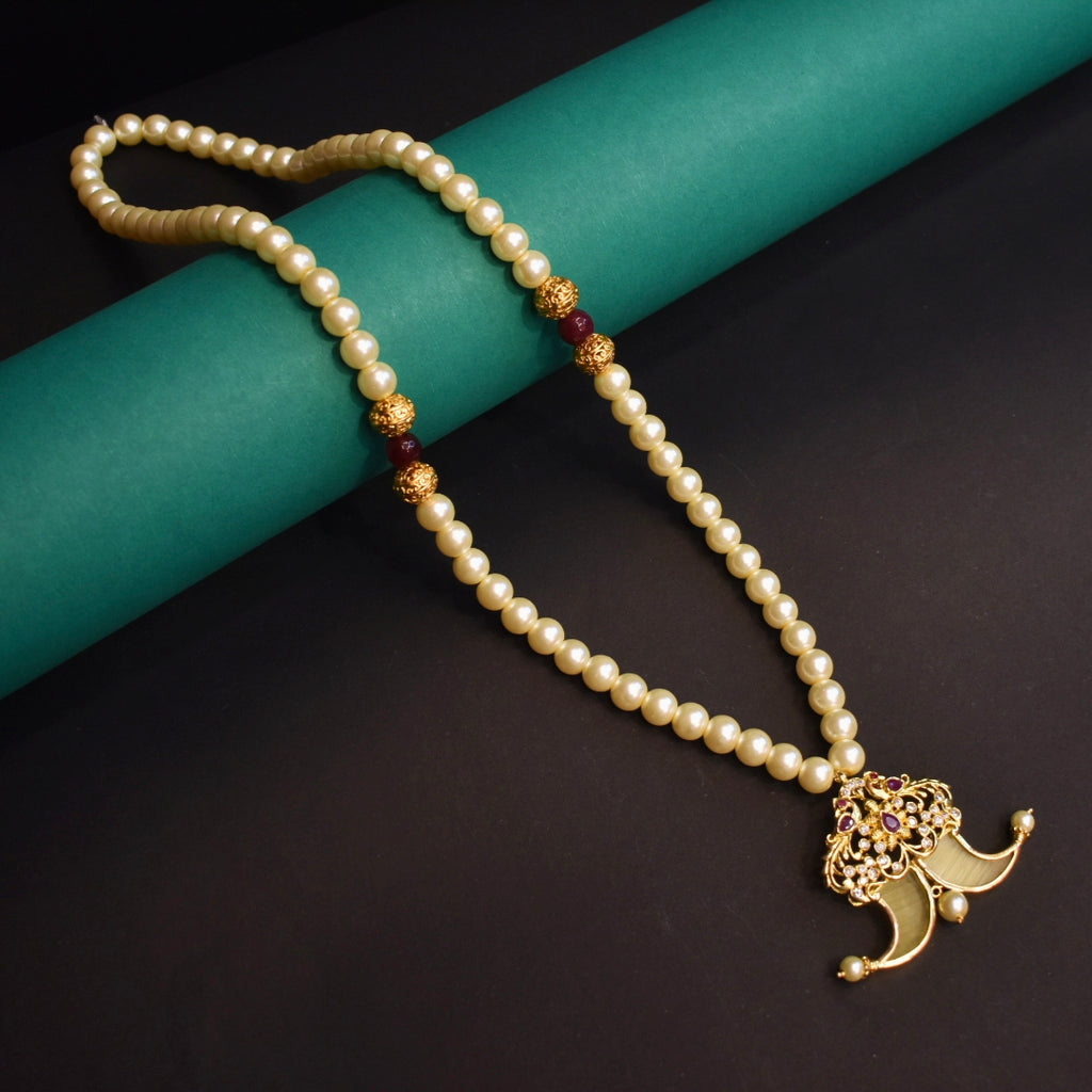 One gram gold puligoru pendant Mala for groom