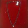 Long Double Strand Black Bead Mangalsutra with Round CZ Halo Pendant