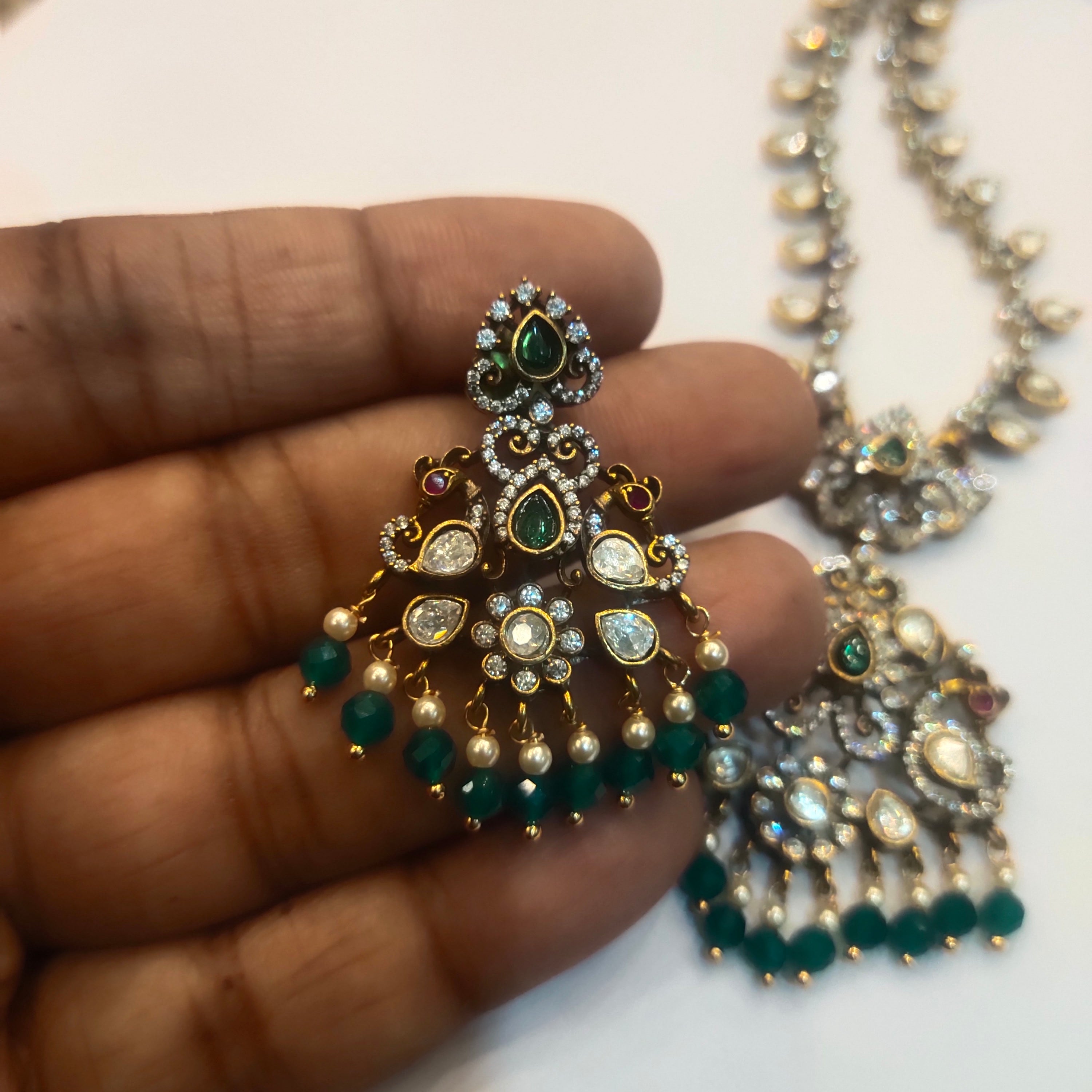 Asp Victorian Zircon Necklace Set