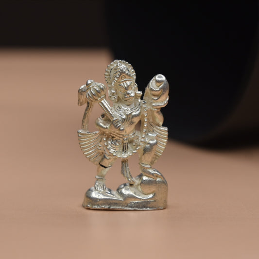 "Crafted in Divinity: The Majestic Solid Silver Lord Hanuman Idol"