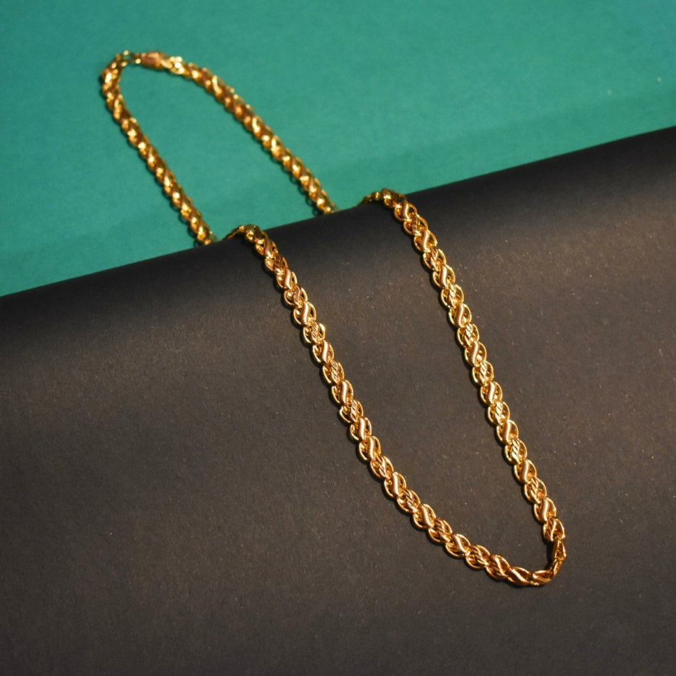 "Dapper Durability: Elevate Your Style with the Asp 24K Gold-Plated 24-Inch Chain for Men"
