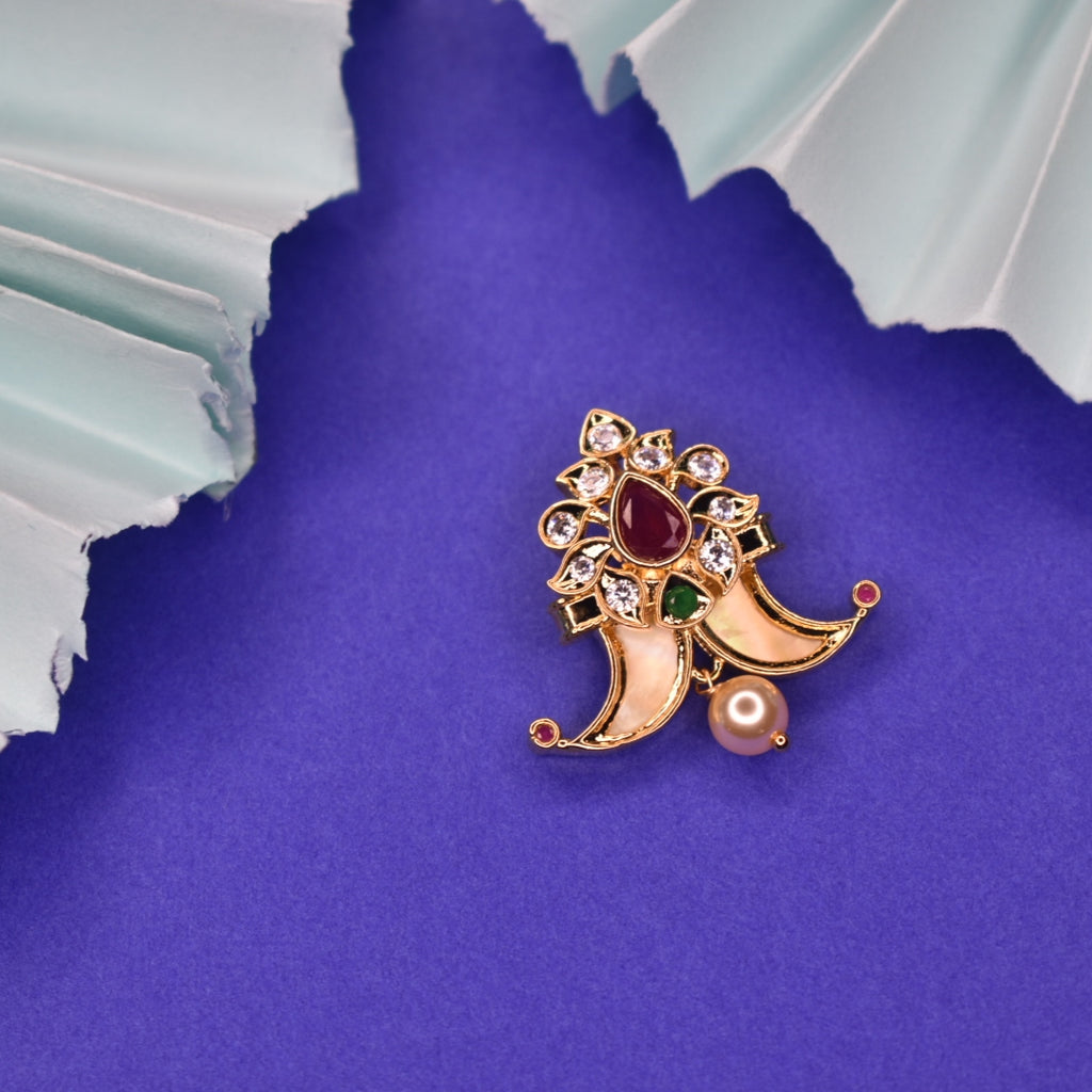 Premium CZ Puligoru Locket for Kids with Pearl Beads - 24K Gold Plated