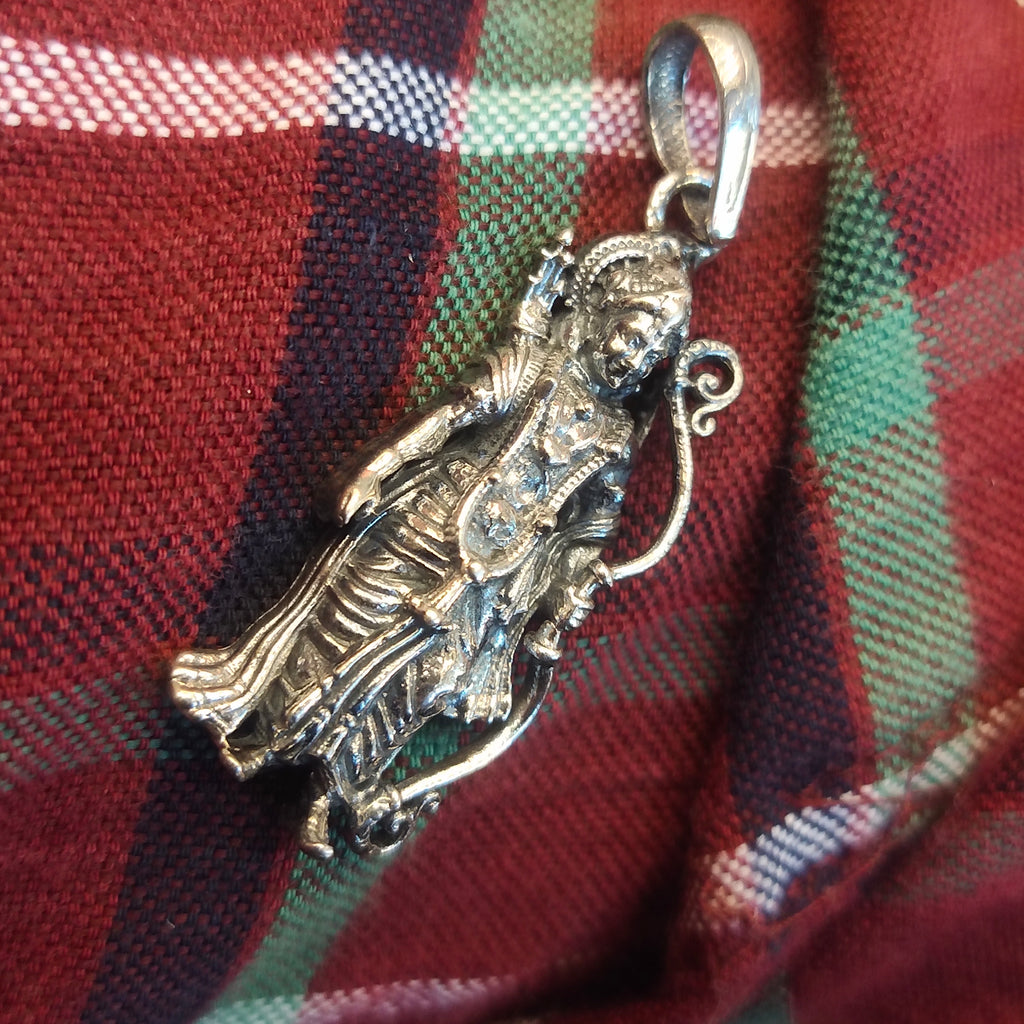 Lord Shree Ram Sterling Silver Pendant - Divine Hindu Religious Jewelry