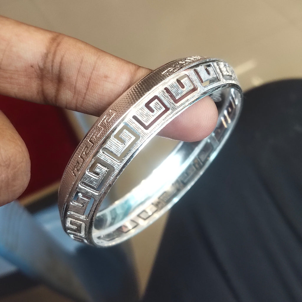 Cutting Kada Silver Bangle for Men - Size 2.10