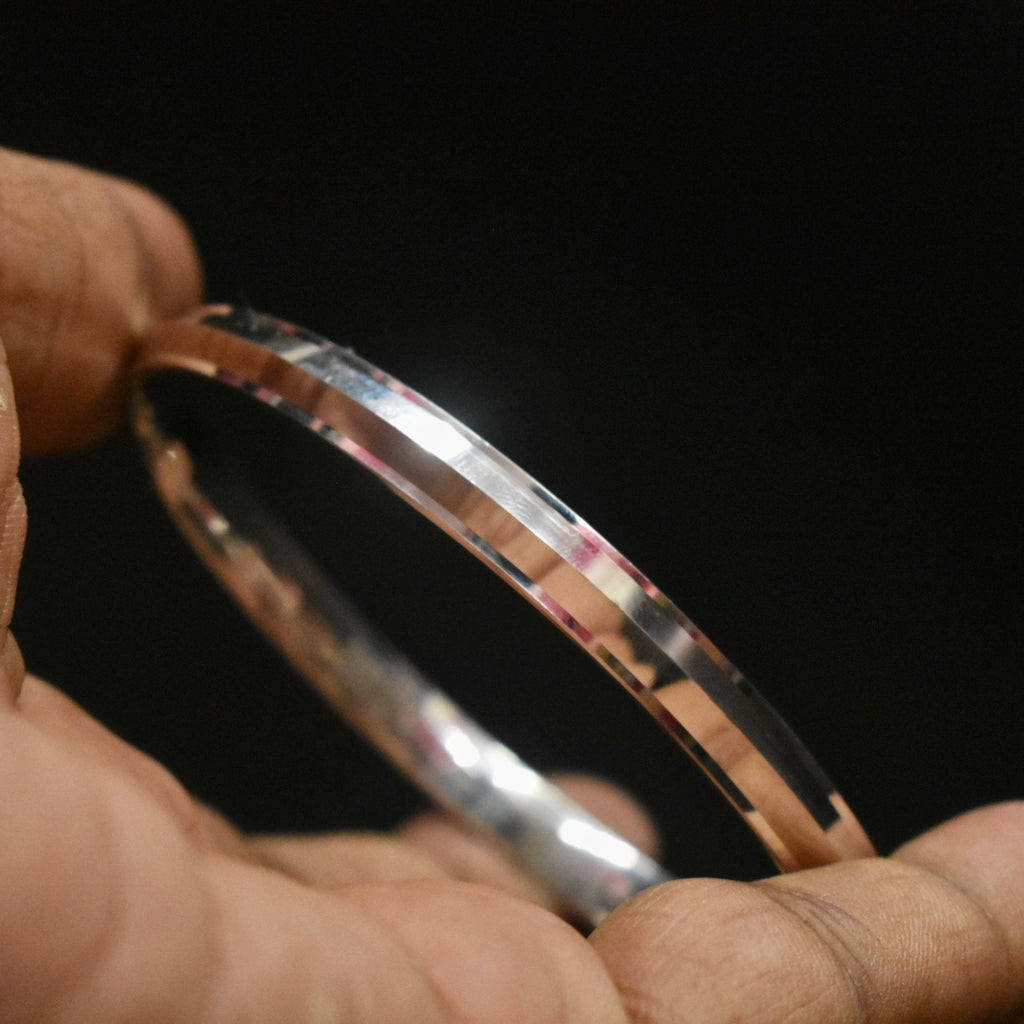 925 Silver Sardar Ji Kada for Men - Hallmarked Punjabi Sikh Bracelet