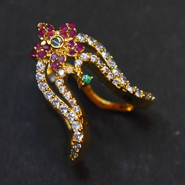 Asp One Gram Gold Vanki Finger Ring - Traditional South Indian Bridal Jewelry