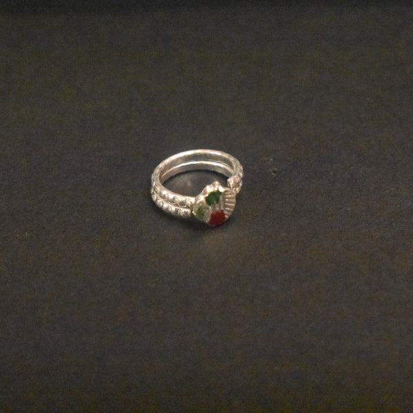 Hammered Silver Kakula Ring for Toddlers - Artisan Crafted Health Ring