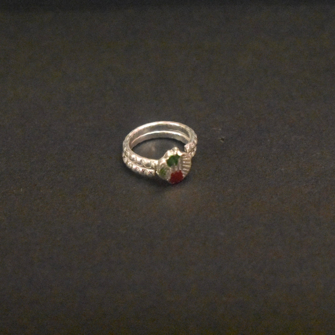 Hammered Silver Kakula Ring for Toddlers - Artisan Crafted Health Ring