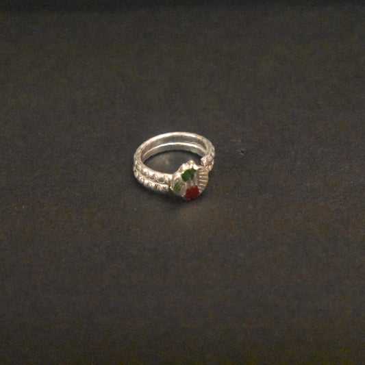 Hammered Silver Kakula Ring for Toddlers - Artisan Crafted Health Ring