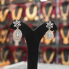 Asp Rhodium-Gold Zircon Drop Earrings